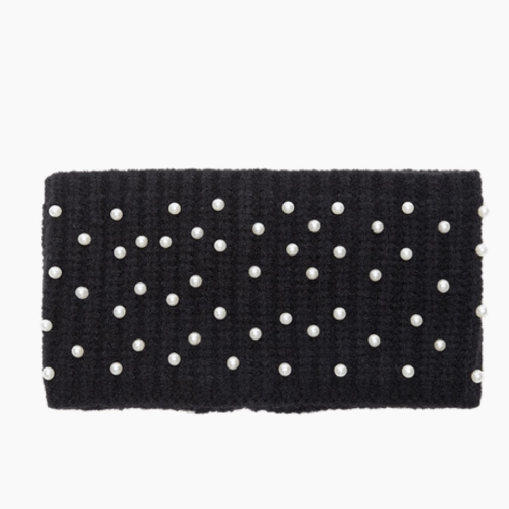 NWT Summer & Rose Black Knit Pearl Sweater Headband